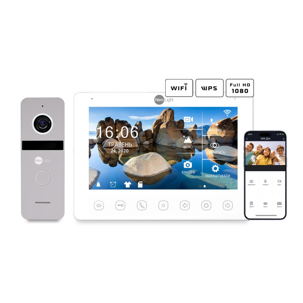 Комплект видеодомофона Neolight MEZZO HD WF/SOLO FHD Silver