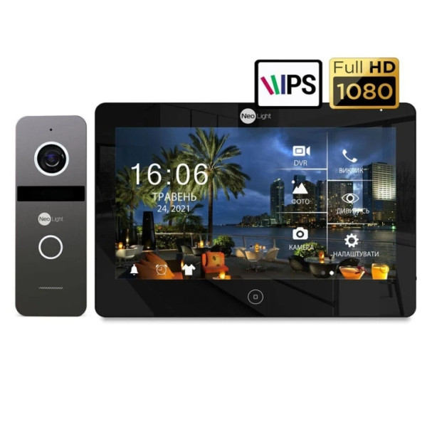 Комплект відеодомофона Neolight MEZZO HD Black/SOLO FHD Graphite