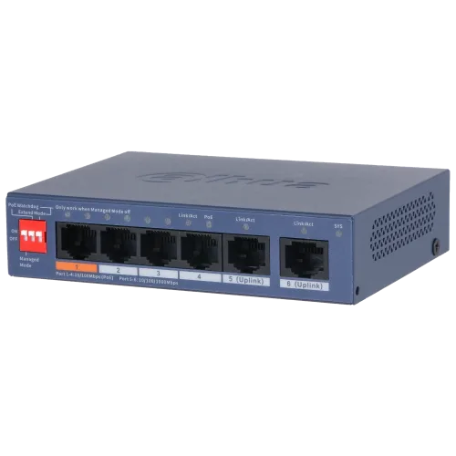 Комутатор 6 портів керований Dahua DH-CS4006-4ET2GT-60 PoE