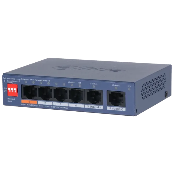Комутатор 6 портів керований Dahua DH-CS4006-4ET2GT-60 PoE