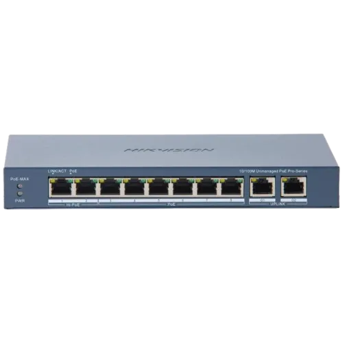 Комутатор 10 портів некерований Hikvision DS-3E0310HP-E(C) POE