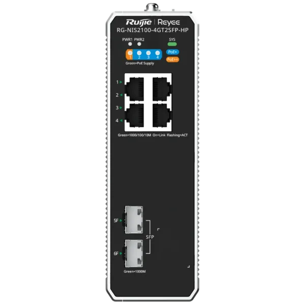 Комутатор 6 портів керований Ruijie Reyee RG-NIS2100-4GT2SFP-HP PoE++