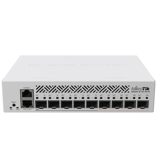 Комутатор 9 портів керований MikroTik CRS310-1G-5S-4S+IN 10G SFP+