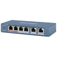 Комутатор 4 порти некерований Hikvision DS-3E0106HP-E POE