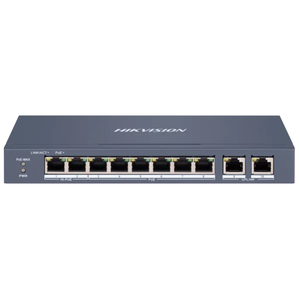 Комутатор 10 портів керований Hikvision DS-3E1310HP-EI