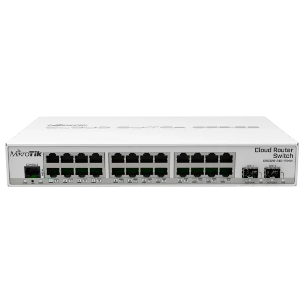 Комутатор 24 порти керований MikroTik 326-24G-2S+IN (CRS326-24G-2S+IN)