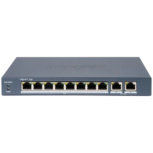 Комутатор 10 портів керований Hikvision DS-3E1310P-EI(B) PoE