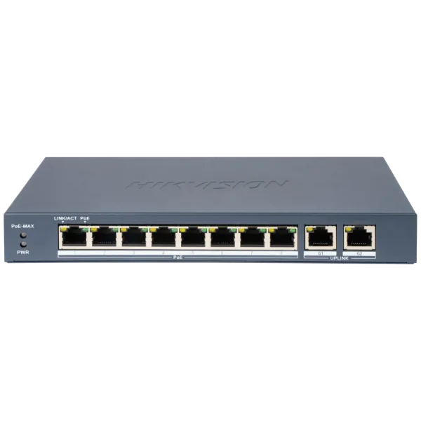 Комутатор 10 портів керований Hikvision DS-3E1310P-EI(B) PoE