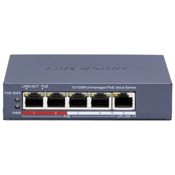 Комутатор 5 портів некерований Hikvision DS-3E0105P-E/M(C) POE