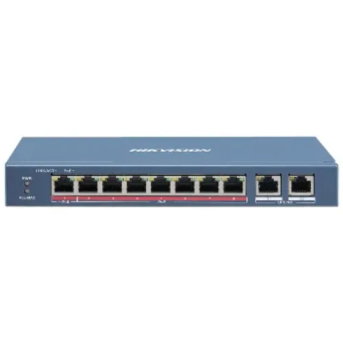 Комутатор 8 портів некерований Hikvision DS-3E0310HP-E POE