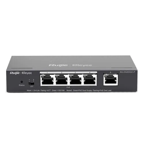 5-портовий гігабітний інтелектуальний POE комутатор Ruijie RG-ES205GC-P