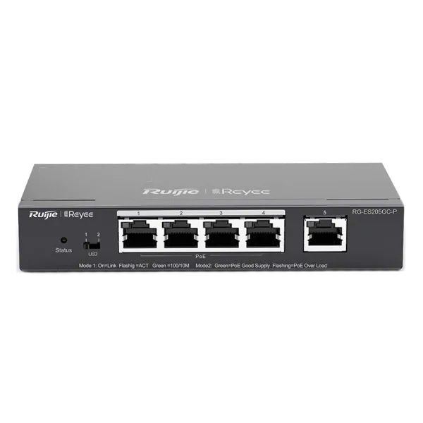 5-портовий гігабітний інтелектуальний POE комутатор Ruijie RG-ES205GC-P