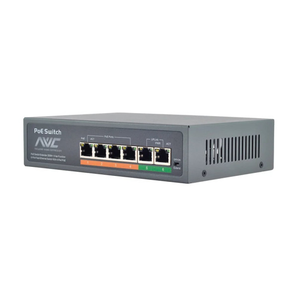 PoE-комутатор 6-портовий NVC-604Ex