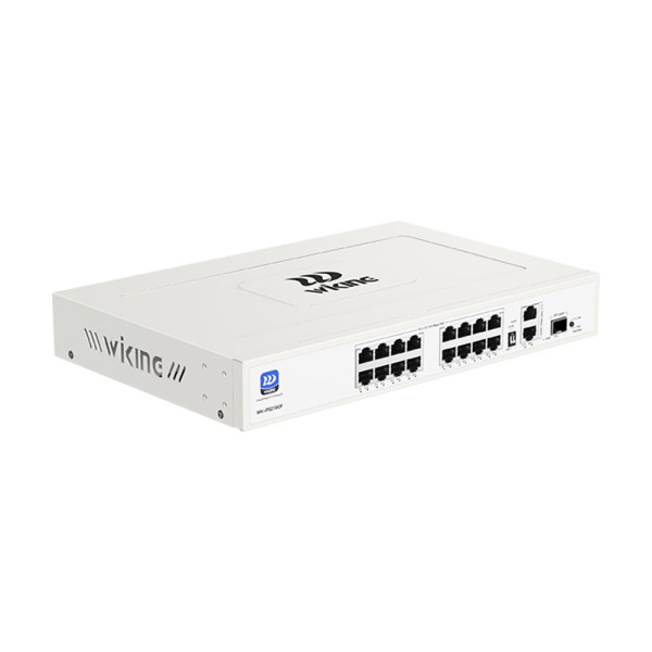 PoE-комутатор 19-портовий некерований Wiking WK-PS219GF, 16x100Mbps PoE, 2x1000Mbps Uplink, 1x1000Mbps SFP, 180W