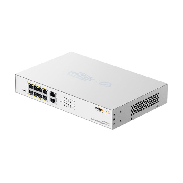 PoE-комутатор 10-портовий керований Wi-Tek WI-PCES310G гігабітний 8x1000Mbps PoE+, 2x1000Mbps Uplink, 110W, Cloud, ONVIF