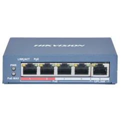 4-портовий некерований POE комутатор Hikvision DS-3E0105P-E(B)