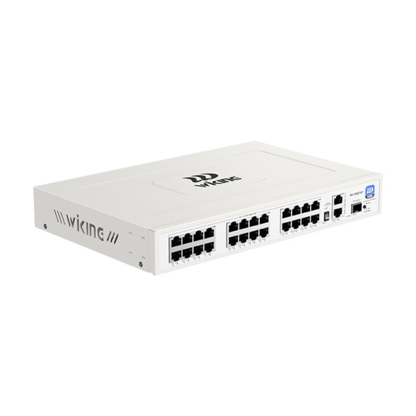 PoE-комутатор 27-портовий некерований Wiking WK-PS227GF, 24x100Mbps PoE, 2x1000Mbps Uplink, 1x1000Mbps SFP, 270W