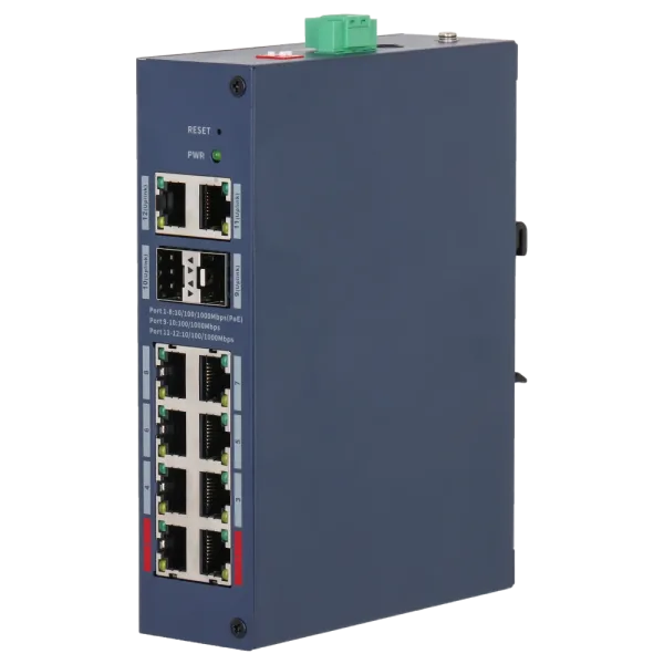 Комутатор 12 портів керований Dahua DH-CHS4212-8GT-110 PoE