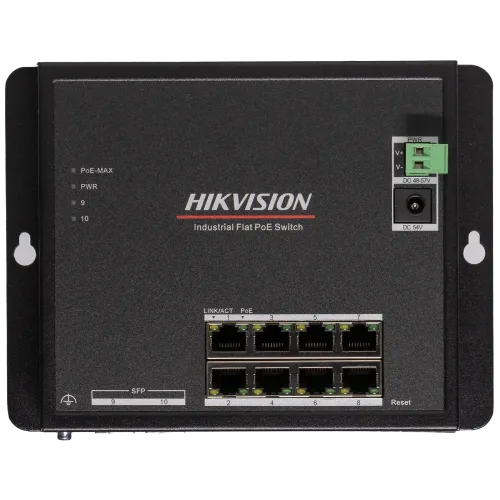 Комутатор 8 портів керований Hikvision DS-3T1510P-SI-FLT/No Power unit (без блока живлення)