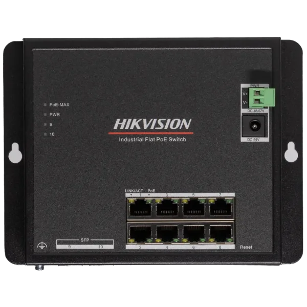 Комутатор 8 портів керований Hikvision DS-3T1510P-SI-FLT/No Power unit (без блока живлення)