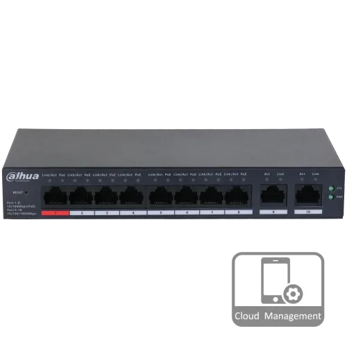 Комутатор 10 портів керований Dahua DH-CS4010-8ET-110 PoE