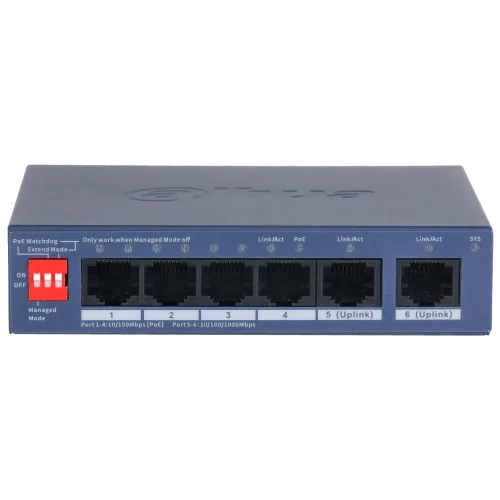 Комутатор 6 портів керований Dahua DH-CS4006-4ET2GT-36 PoE