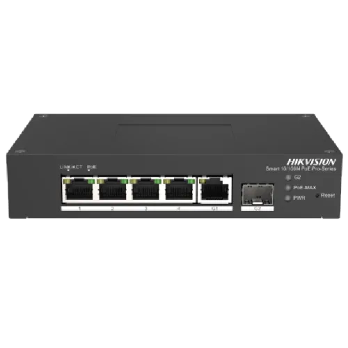 Комутатор 6 портів керований Hikvision DS-3T1306P-SI/HS PoE