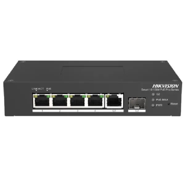 Комутатор 6 портів керований Hikvision DS-3T1306P-SI/HS PoE