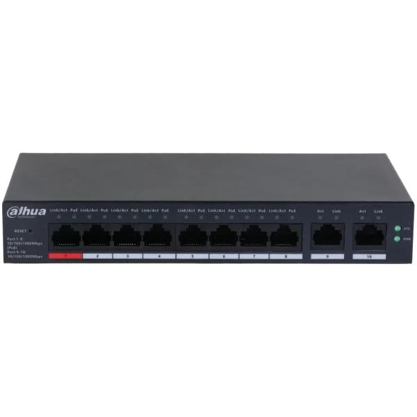 Комутатор 8 портів керований Dahua DH-CS4010-8GT-110 PoE