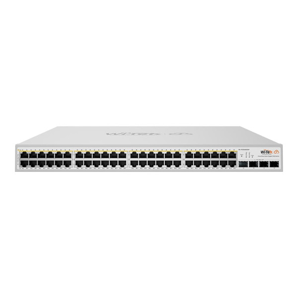 PoE-комутатор 52-портовий керований Wi-Tek WI-PCES352GF гігабітний 48x1000Mbps PoE+, 4xSFP, 370W, Cloud, ONVIF