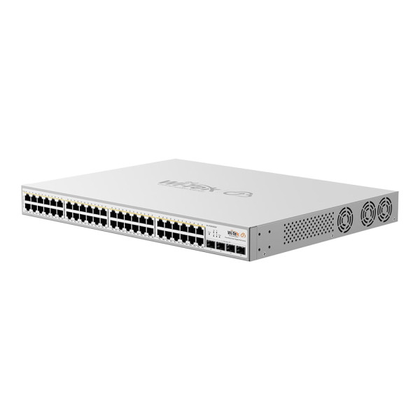 PoE-комутатор 52-портовий керований Wi-Tek WI-PCES352GF гігабітний 48x1000Mbps PoE+, 4xSFP, 370W, Cloud, ONVIF