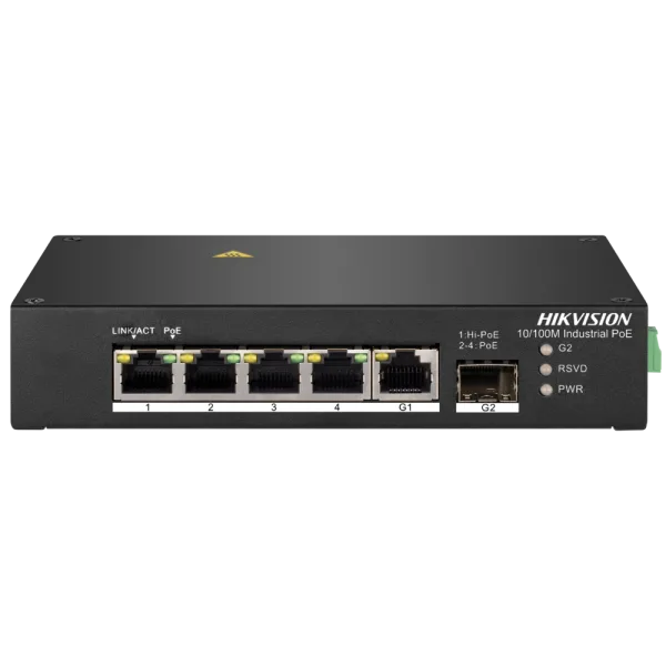 Комутатор 4 порти некерований Hikvision DS-3T0306HP без БЖ