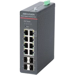 Комутатор 8 портів керований Hikvision DS-3T1512HP-SI-8P4FKIT(240W)