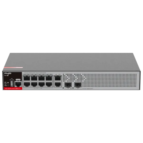 Комутатор 12 портів керований Ruijie RG-S2915-10GT2MS-P-L Layer 2+ PoE+