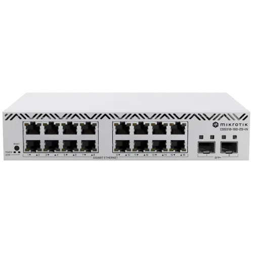 Комутатор 16 портів керований MikroTik CSS318-16G-2S+IN