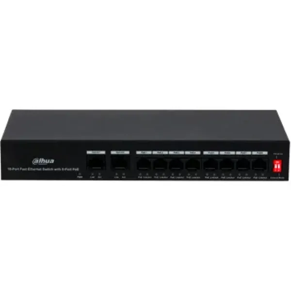 Комутатор 8 портів некерований Dahua DH-PFS3010-8ET-65 РоЕ
