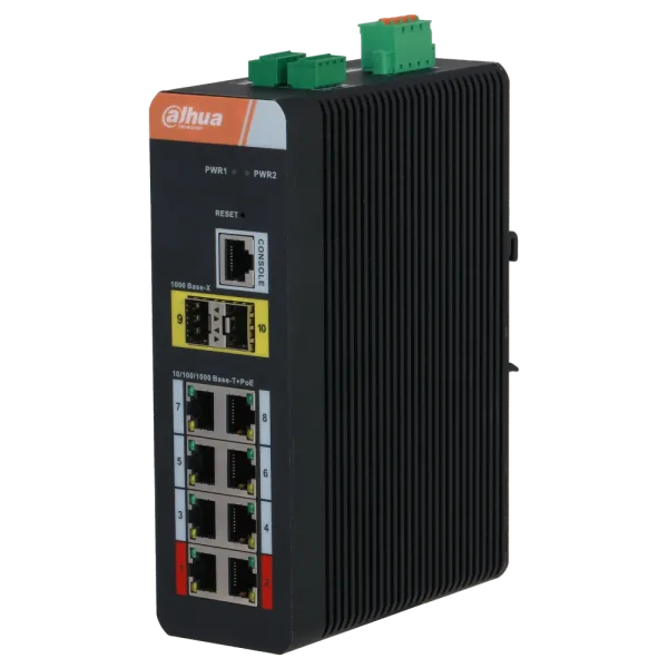 Комутатор 10 портів керований Dahua DH-IS4210-8GT-120 PoE
