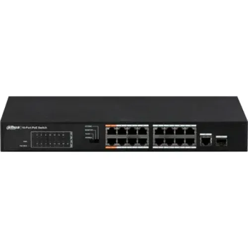 16-портовий некерований POE комутатор DH-PFS3117-16ET-135