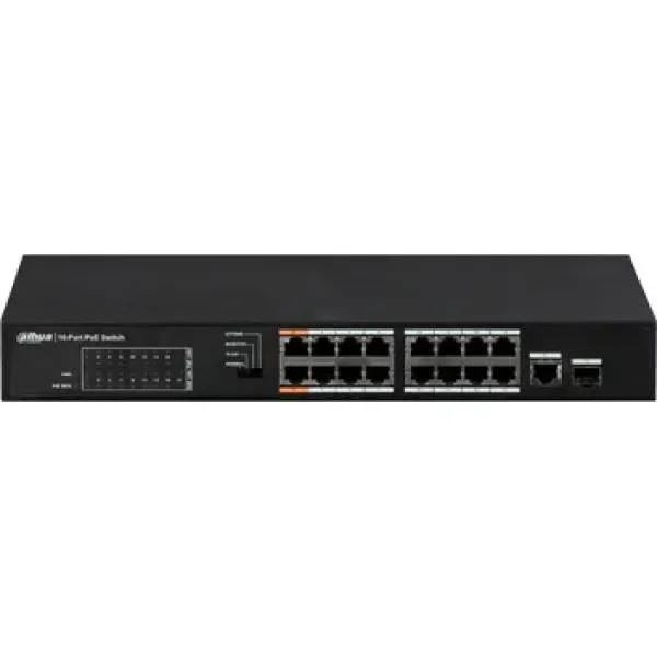 16-портовий некерований POE комутатор DH-PFS3117-16ET-135