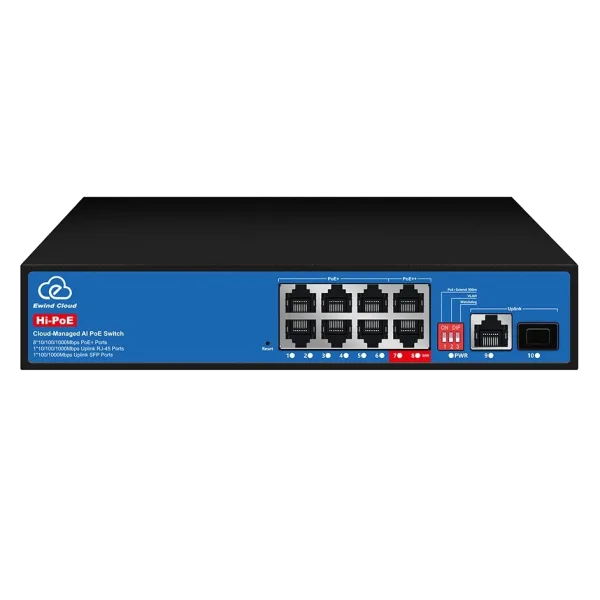 Комутатор 10 портів керований Ewind EW-ES3010CGSH-AP AI PoE