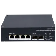 Комутатор 4 порти керований Hikvision DS-3T1506HP-EI-UPS PoE