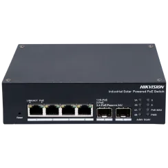Комутатор 4 порти керований Hikvision DS-3T1506HP-EI-UPS PoE
