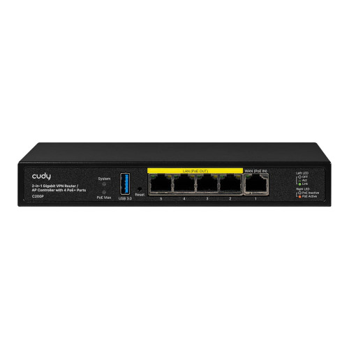 Контролер точок доступу AP / гігабітний VPN-маршрутизатор Cudy C200P з 4 портами PoE+