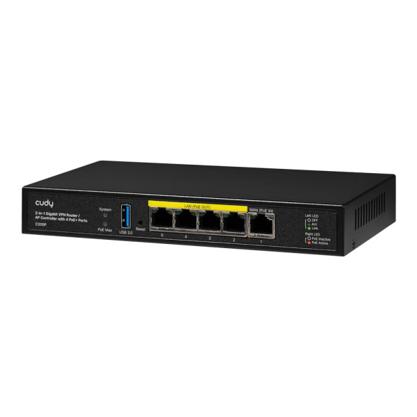 Контролер точок доступу AP / гігабітний VPN-маршрутизатор Cudy C200P з 4 портами PoE+