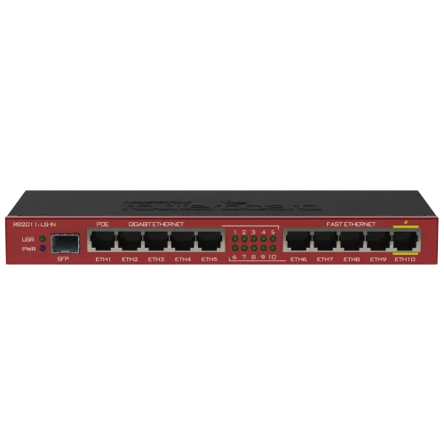 10-портовий маршрутизатор MikroTik RB2011iLS-IN