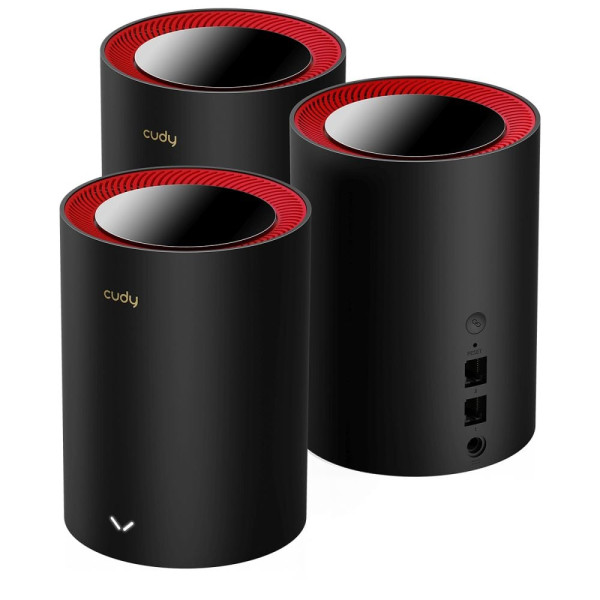 Маршрутизатор WiFi Mesh-система WiFi 6 2.5G Cudy M3000 Black (3-Pack) 3 штуки дводіапазонні AX3000