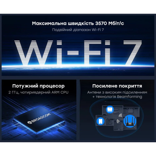 WiFi 7 Mesh-маршрутизатор Cudy WR3600H 2.5G дводіапазонний BE3600