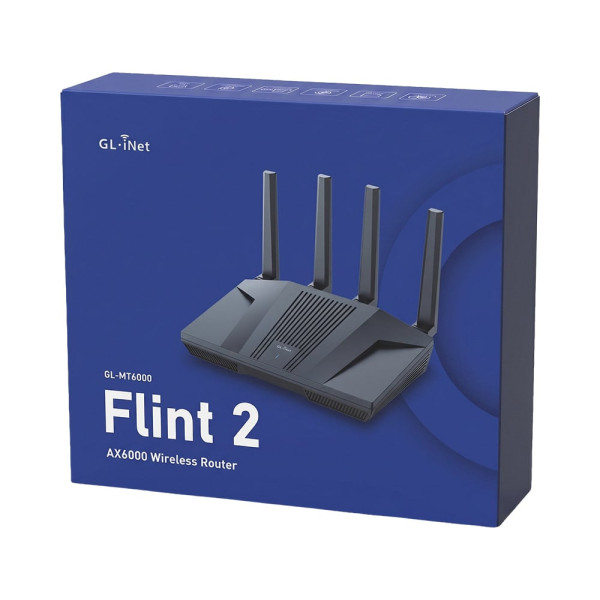 WiFi 6 маршрутизатор GL.iNet Flint 2 (GL-MT6000-EU) 2.5G дводіапазонний