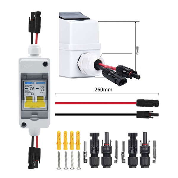 Захисний бокс з автоматичним вимикачем TOMZN TOPV2-1-1 600V 20A MC4 IP65
