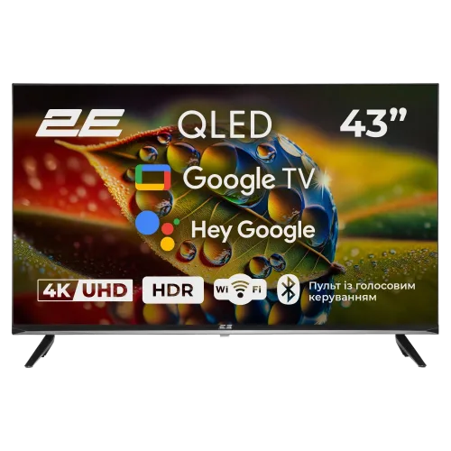 Телевізор 2E 43A77Q 43” дюйма 3840x2160 QLED Google TV